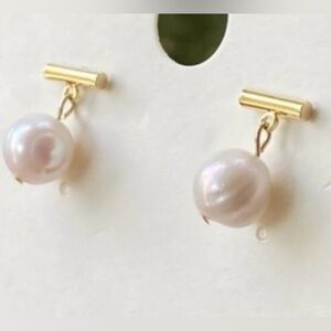 Earrings w/ Gold Bar + Pearl Stud NWT